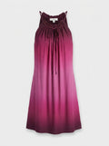 Vince Ombre Silk Midi Dress in Deep Plum to Hot Pink Gradient - photo 1