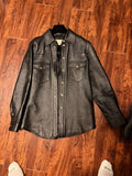 Gucci Embossed Logo Lamb Leather Shirt Jacket | IT 46