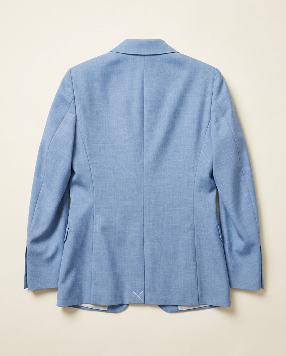 SUISTUDIO Women's Two-Piece Suit in Light Blue Organic Wool - photo 2
