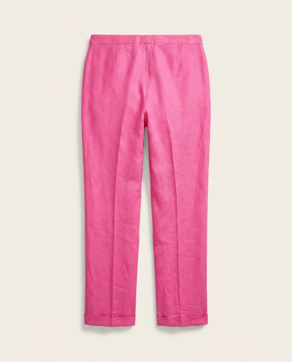 Ralph Lauren Sport Hot Pink Fuchsia Linen Straight-Leg Trousers - photo 2