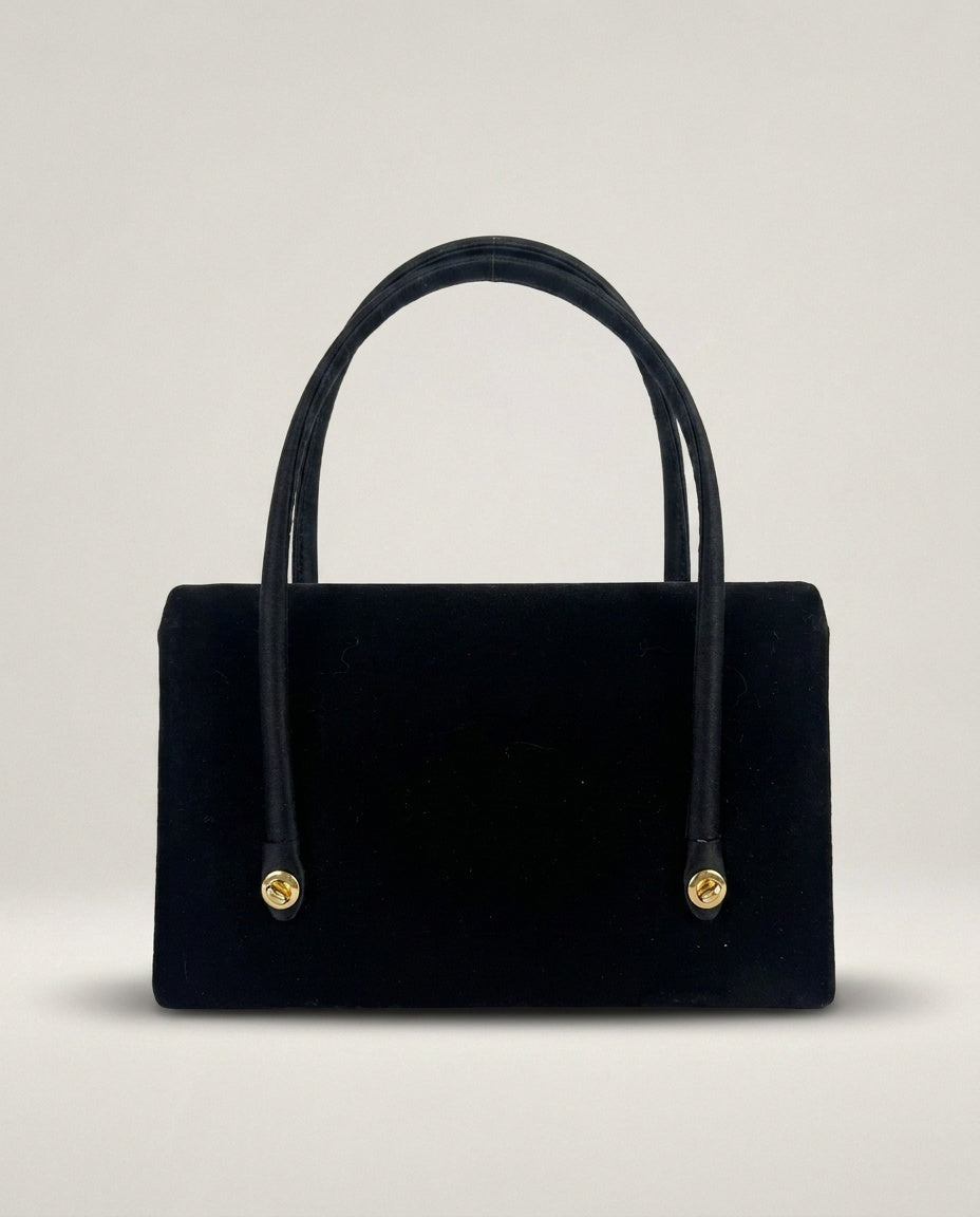 William Shoes Black Napped Velvet Structured Handbag - photo 2
