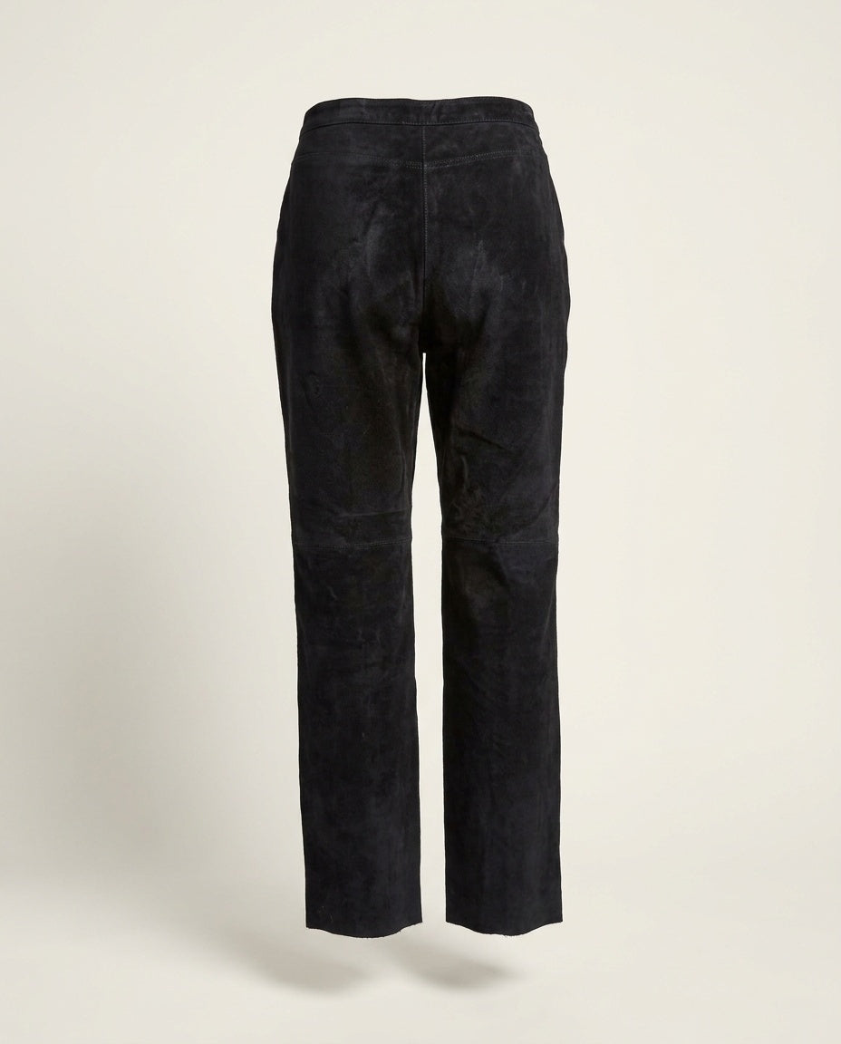 Ann Taylor Factory Store Black Suede Leather Trousers - photo 2