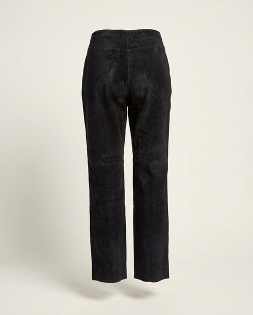 Ann Taylor Factory Store Black Suede Leather Trousers - photo 2