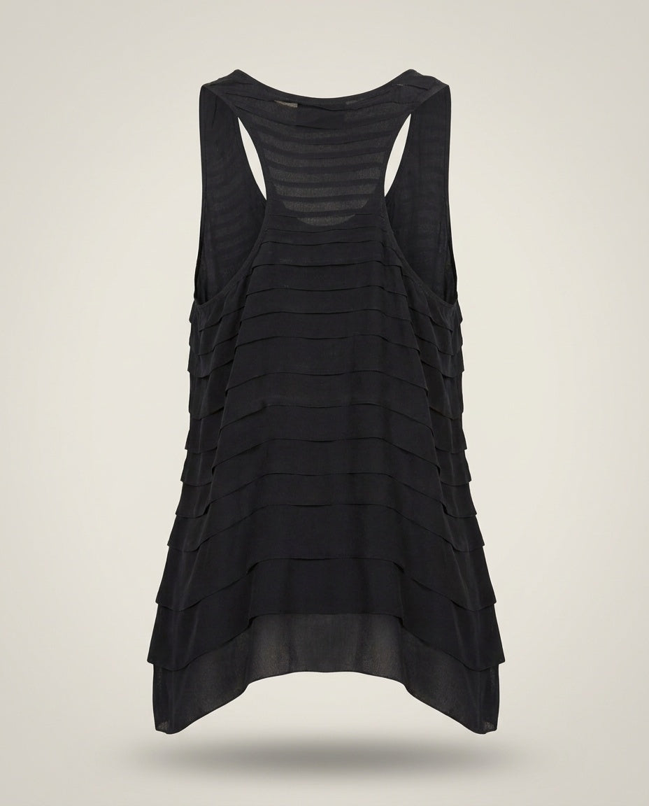Cynthia Rowley 100% Silk Tiered Ruffle Tank Top - RN 88820 - photo 2