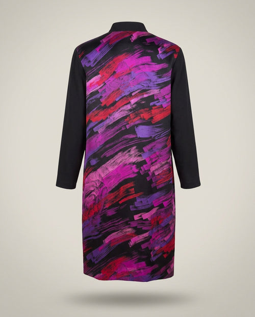 Abstract Brushstroke Print Long-Sleeve Tunic Dress - photo 2