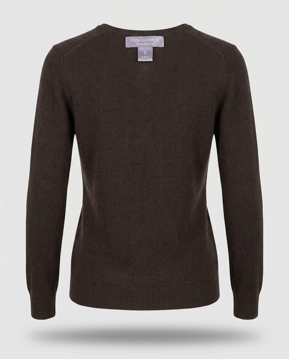 Charter Club Dark Brown V-Neck Cashmere Pullover Sweater Size S - photo 2