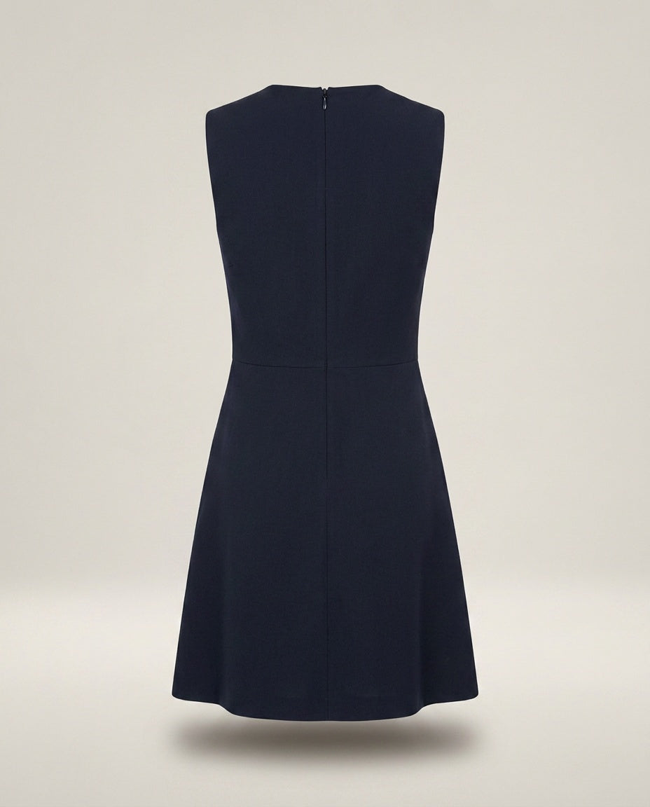 Theory Navy Wool-Sheath Mini Dress - photo 2
