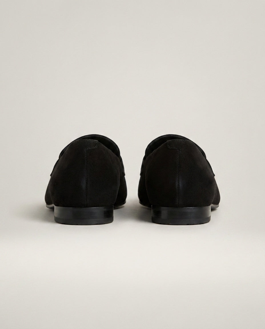 Black Chain-Embellished Suede Loafers (8.5M) - photo 2