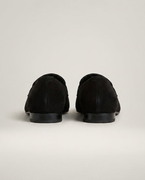 Black Chain-Embellished Suede Loafers (8.5M) - photo 2