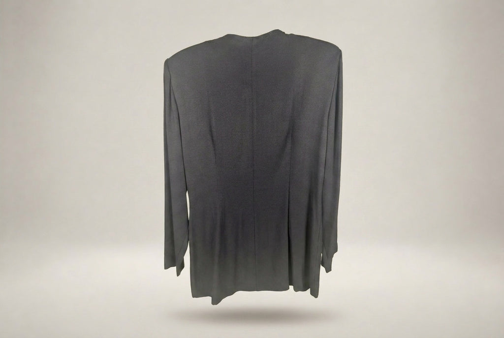 D.J. Summers Black and White Color-Block Blazer (1980s) - 57% Rayon / 43% Acetate - photo 2