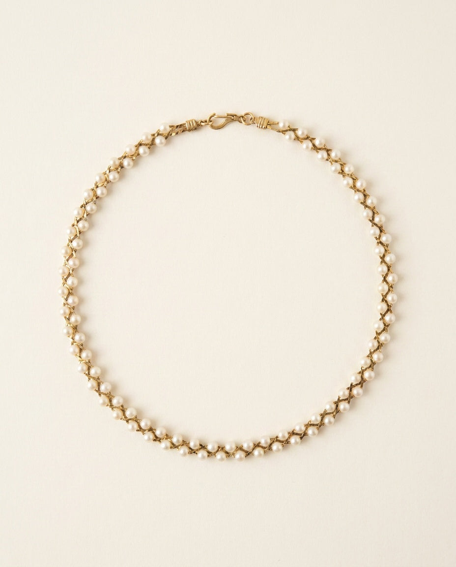 Vintage Pearl and Gold-Tone Chain Necklace - photo 2