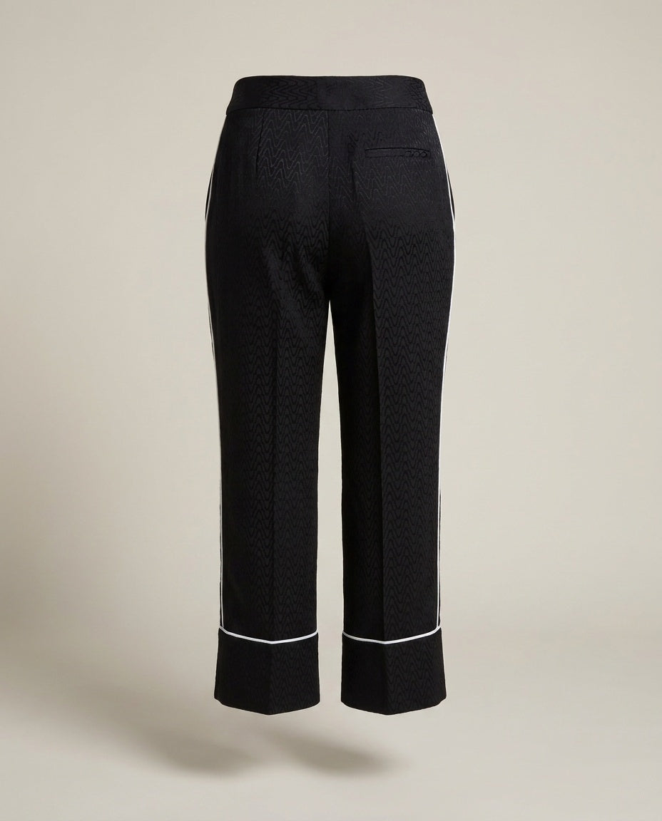 Pearl by Lela Rose Black Equestrian Jacquard Cropped Trousers - photo 2