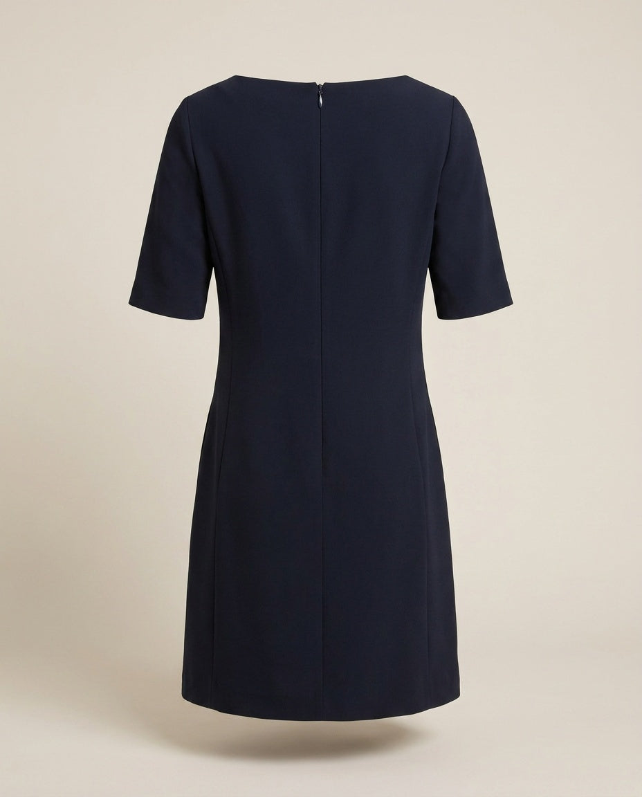 Theory Navy Short-Sleeve Shift Mini Dress - photo 2