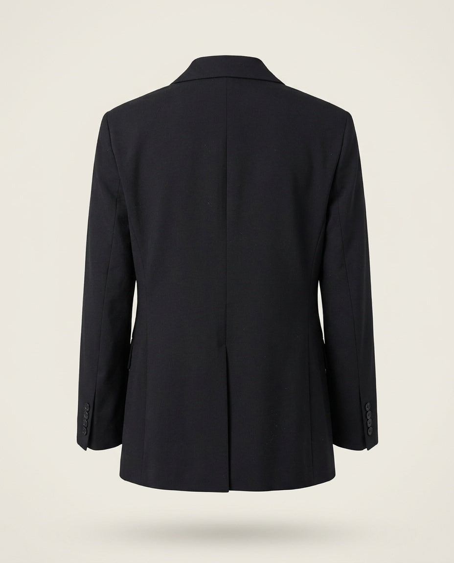 Theory Single-Button Blazer in Black/Winter Navy Wool-Elastane - photo 2