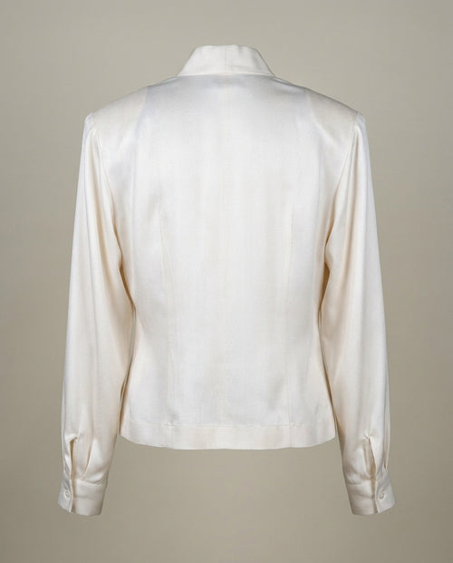 Alexandria 100% Silk Herringbone Wrap Blouse - photo 2