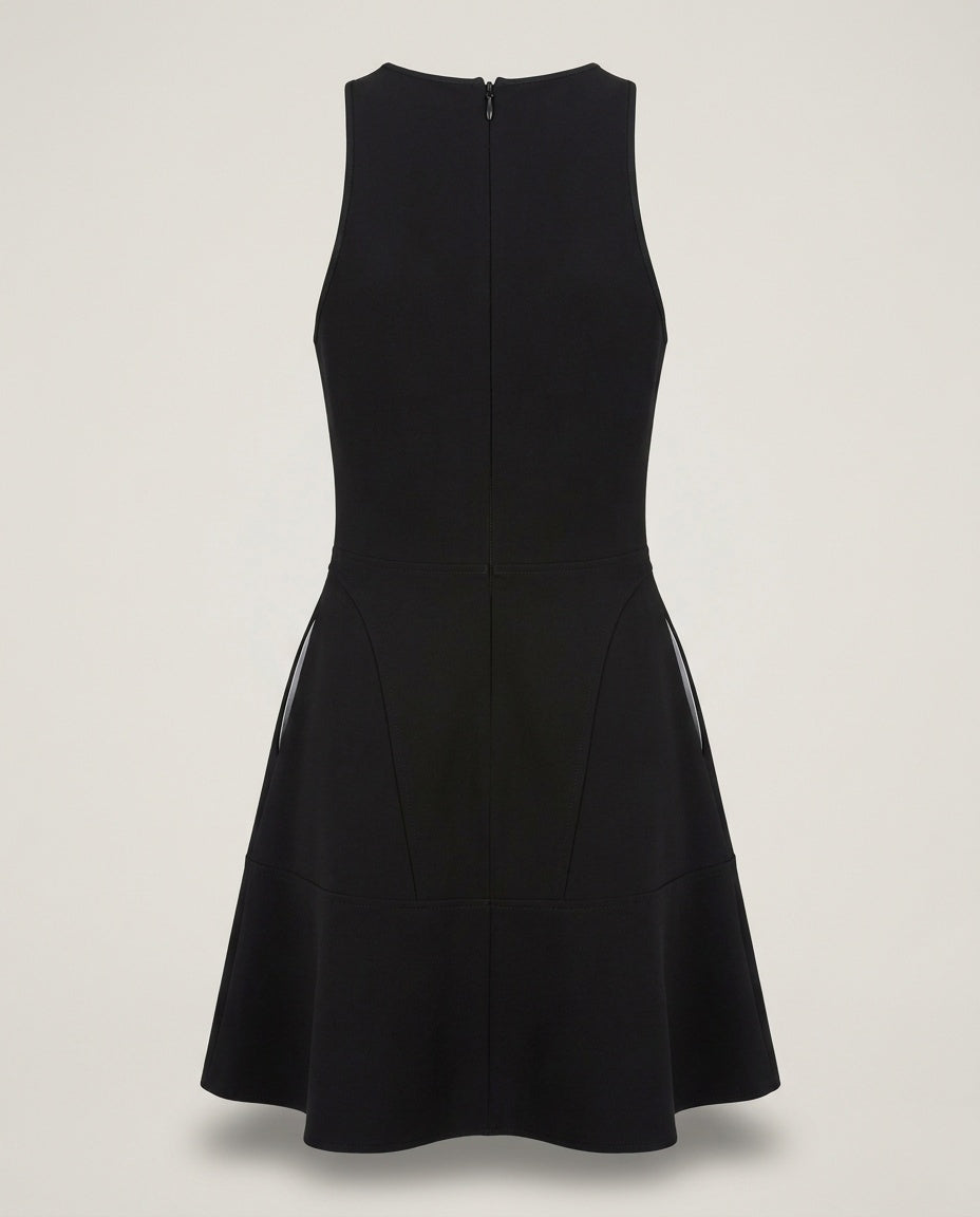 Theory Black Fit-and-Flare Mini Dress with Bonded Double Crepe Fabric - photo 2
