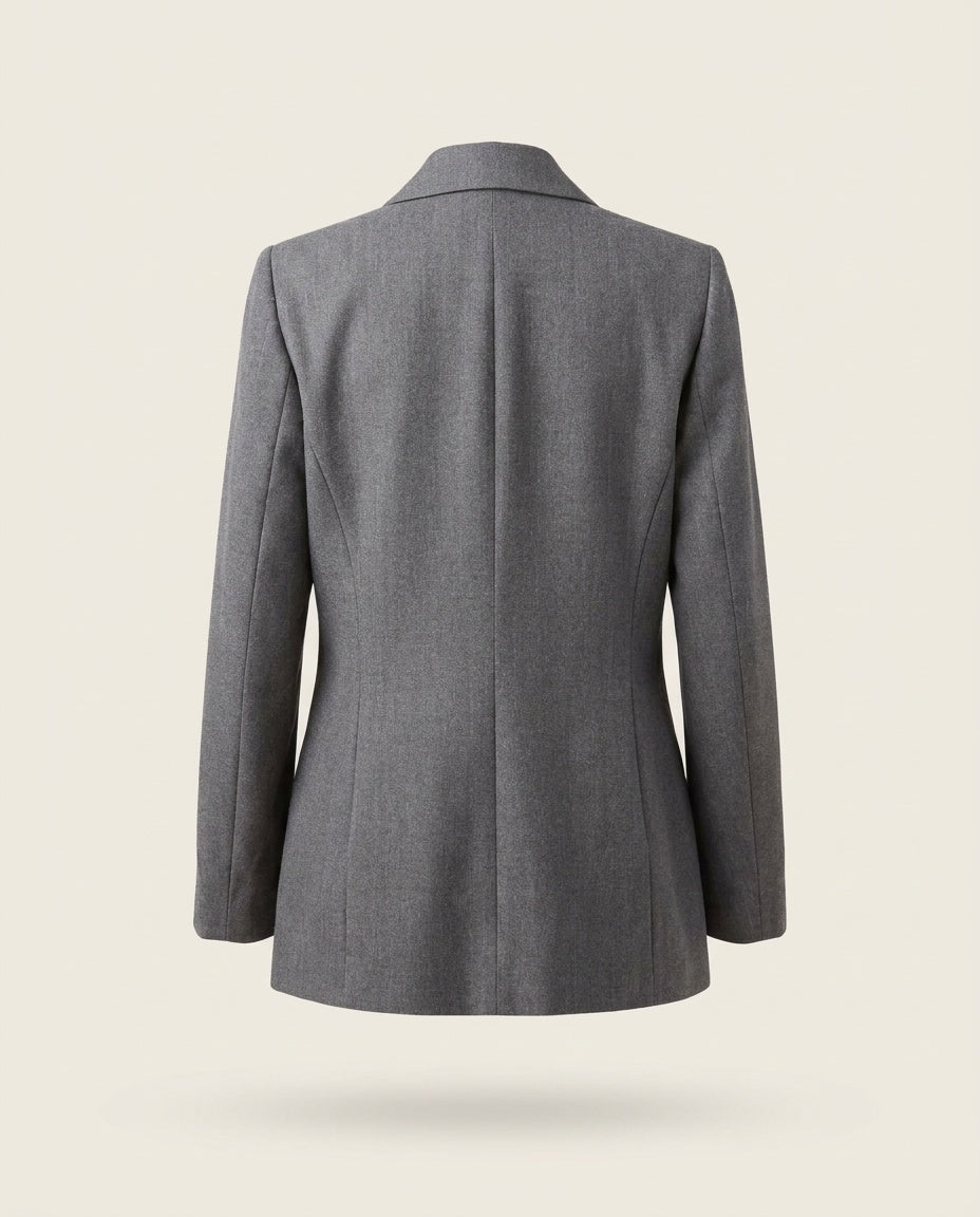 Pendleton Women's Tailored Wool Blazer, Medium Grey with Dark Grey Lining, 1970s-1980s Era - photo 2