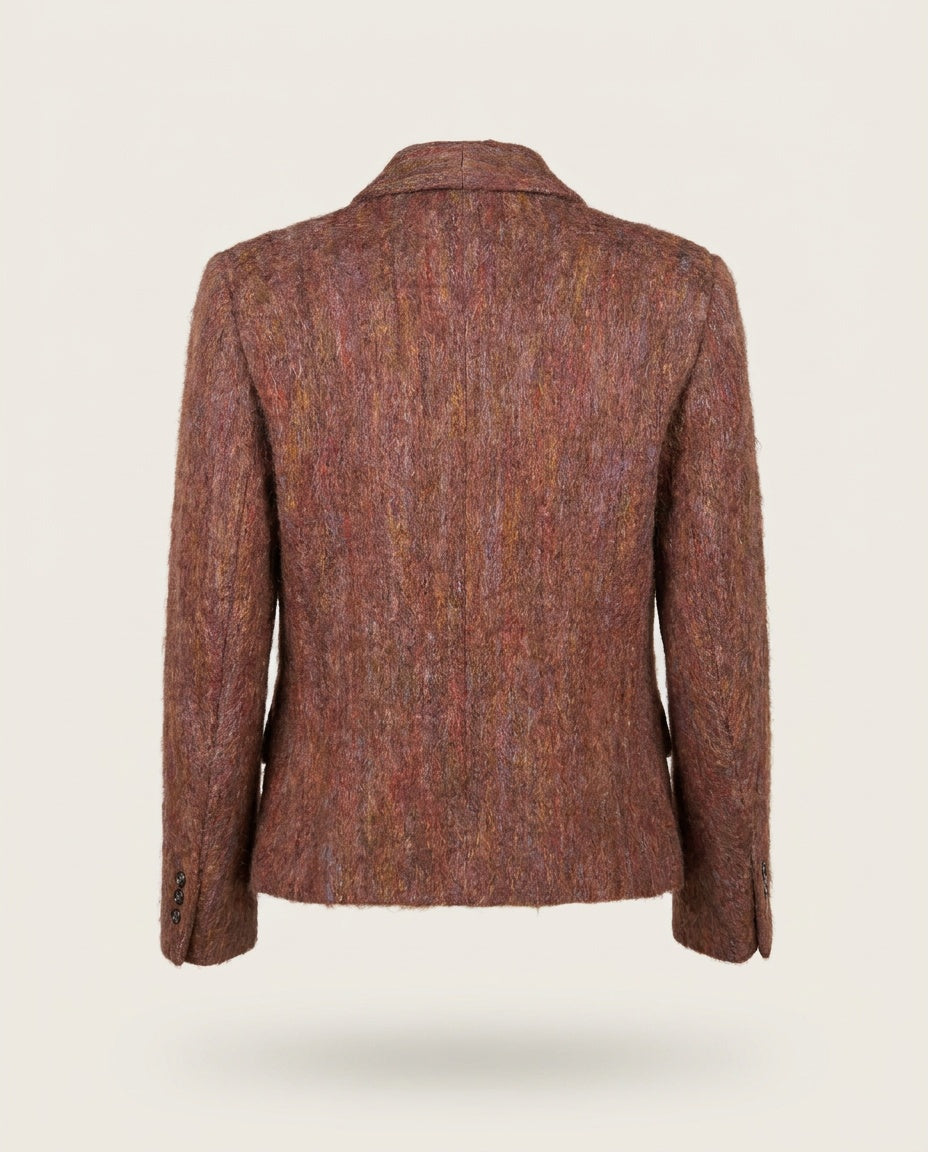 1970s Fuzzy Mohair-Blend Shawl Collar Blazer - photo 2