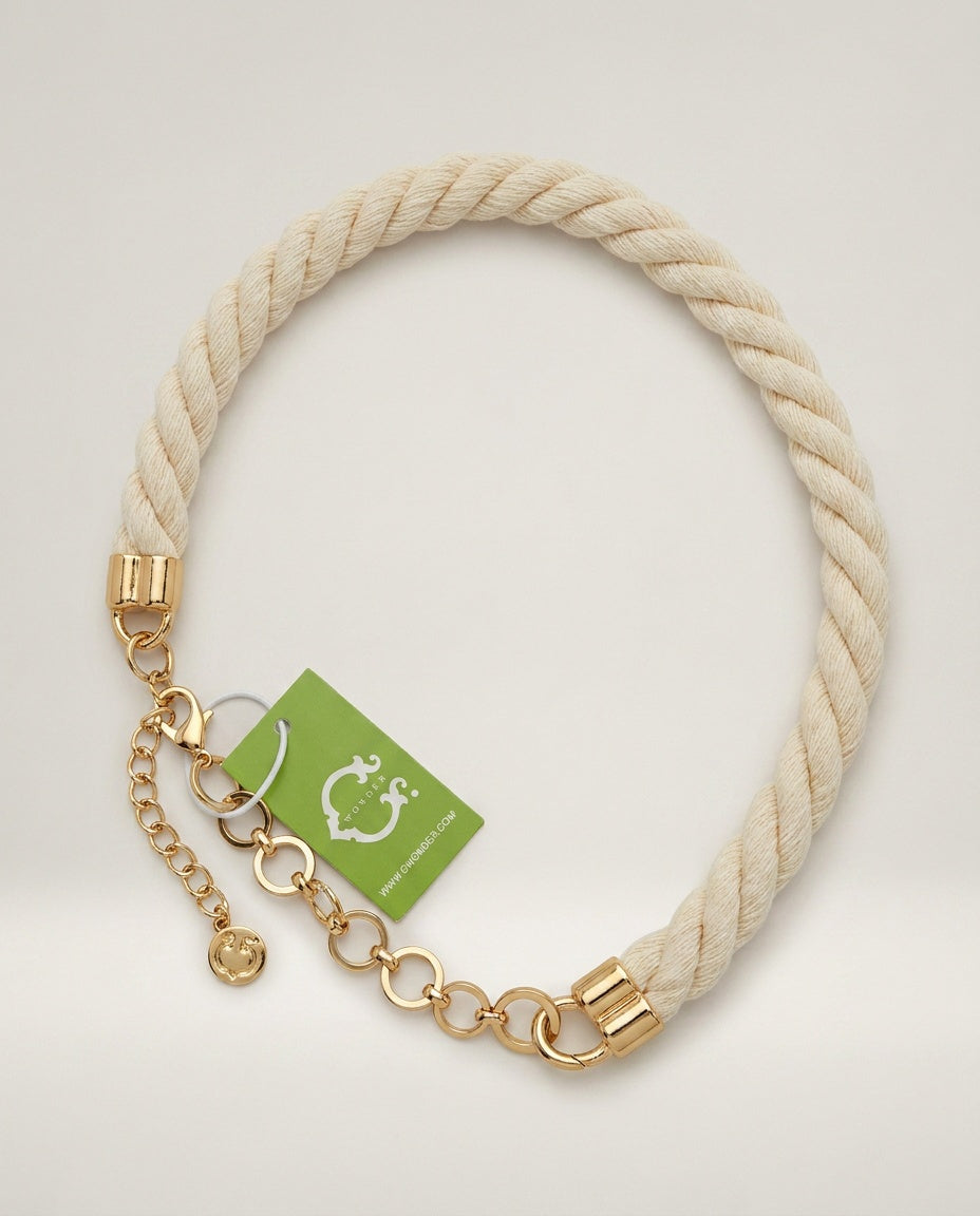 C Wonder Statement Necklace/Belt with Gold-Tone Fish Hook Hardware - photo 2