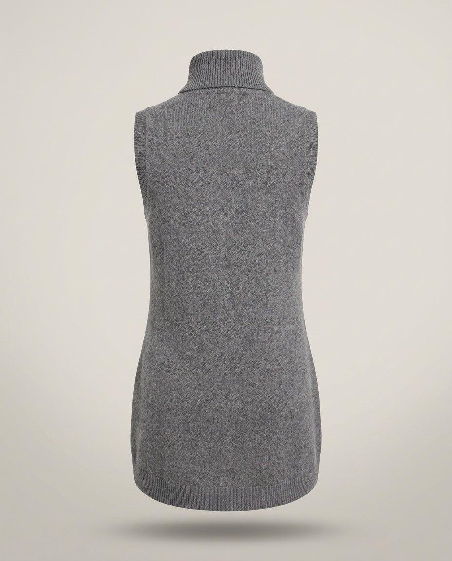 Reformation Sleeveless Turtleneck Knit Top in Heather Grey - photo 2