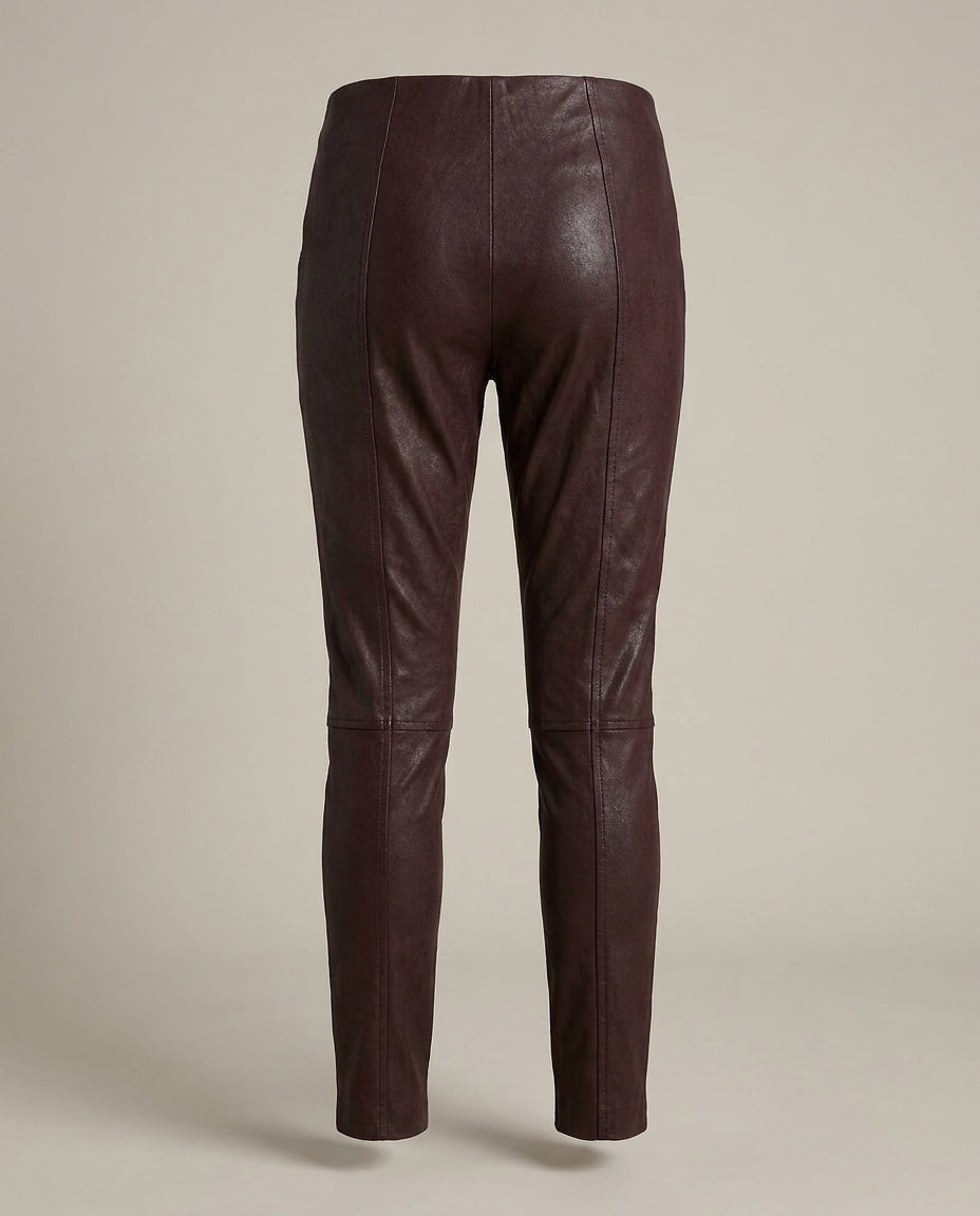 Polo Ralph Lauren Slim Leather-Look Trousers in Dark Burgundy/Oxblood - photo 2