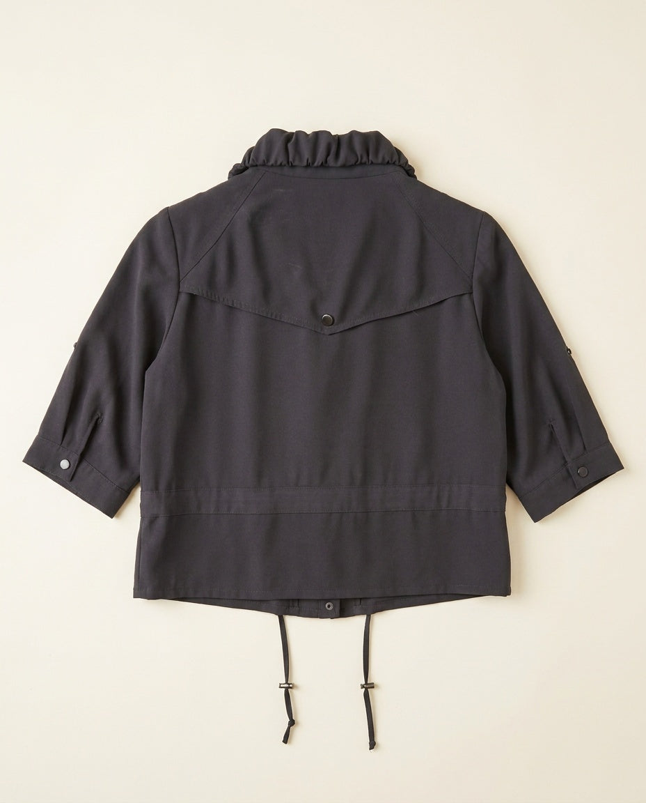 Cache 1990s Cropped Utility Jacket in Charcoal Grey - photo 2