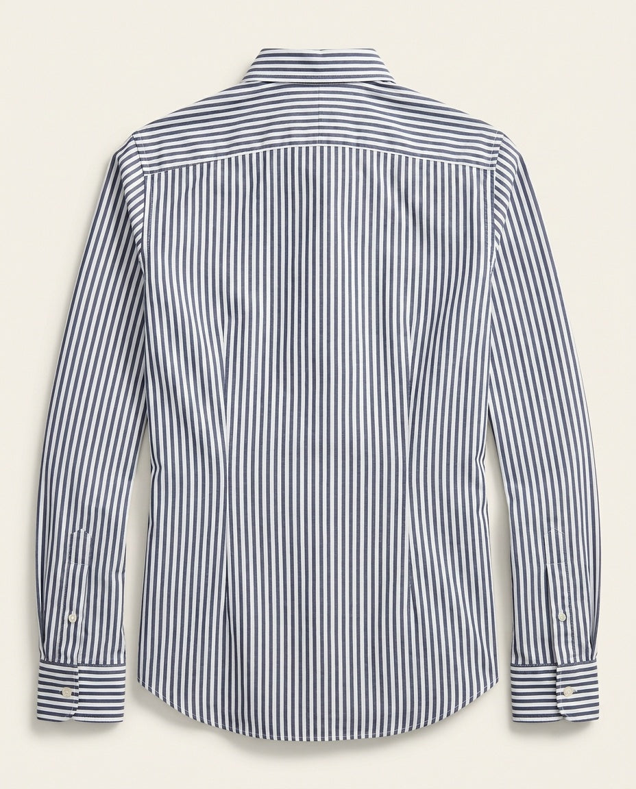 Ralph Lauren Sport Navy and White Vertical Stripe Long-Sleeve Button-Front Shirt - photo 2
