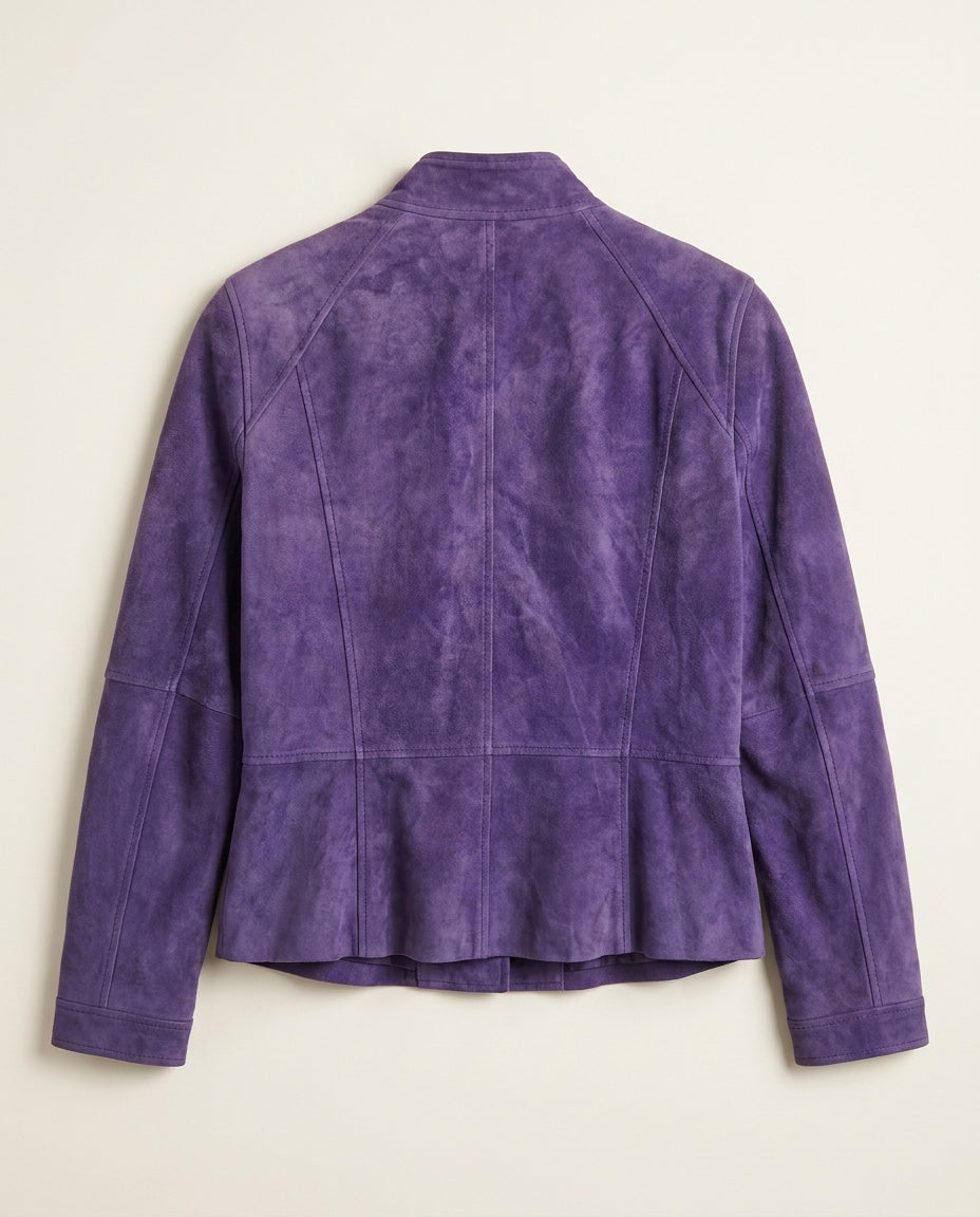WORTH Purple Suede Jacket with Navy Lining - photo 2