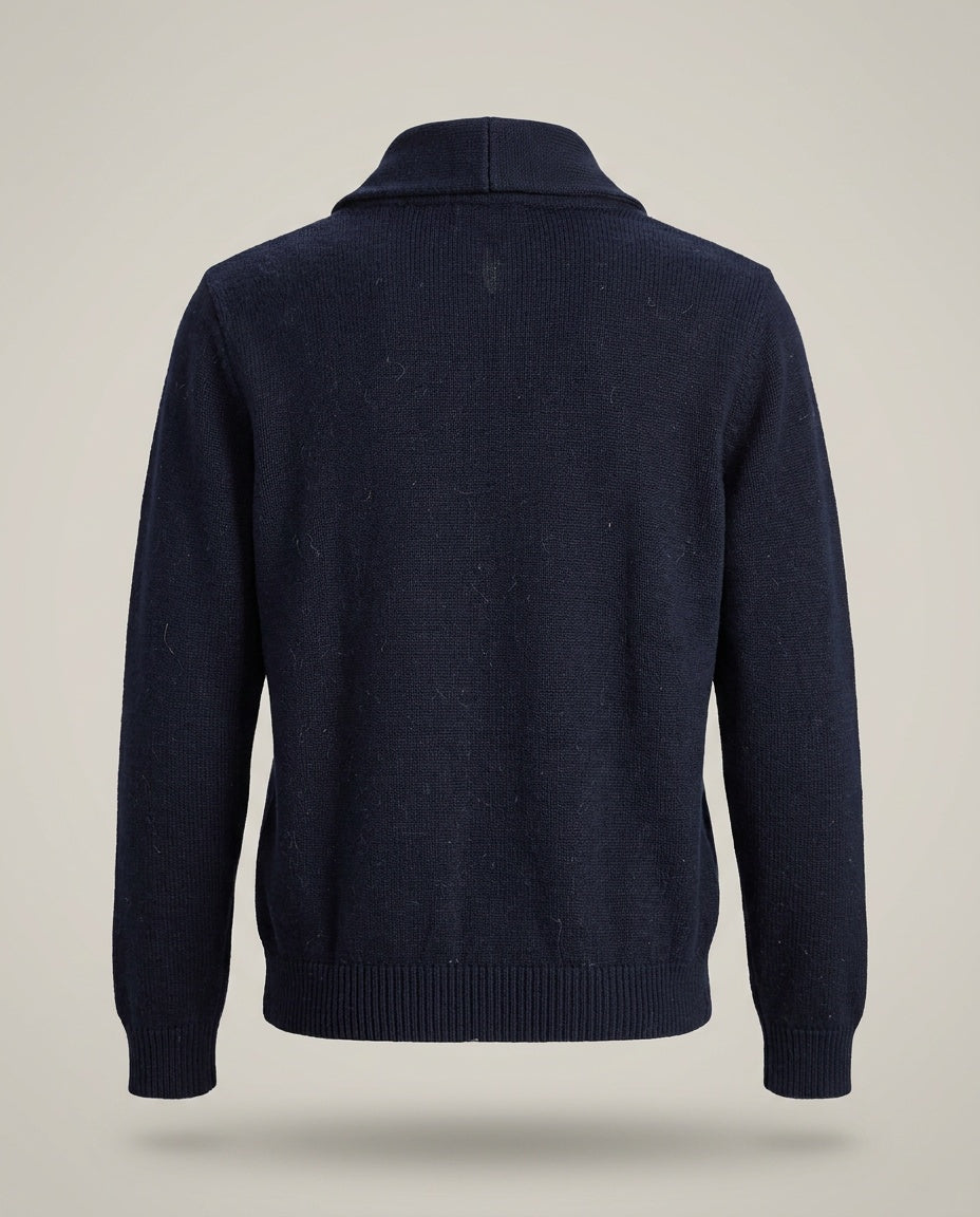 Ralph Lauren Navy Blue Shawl Collar Pullover Knit Sweater - photo 2