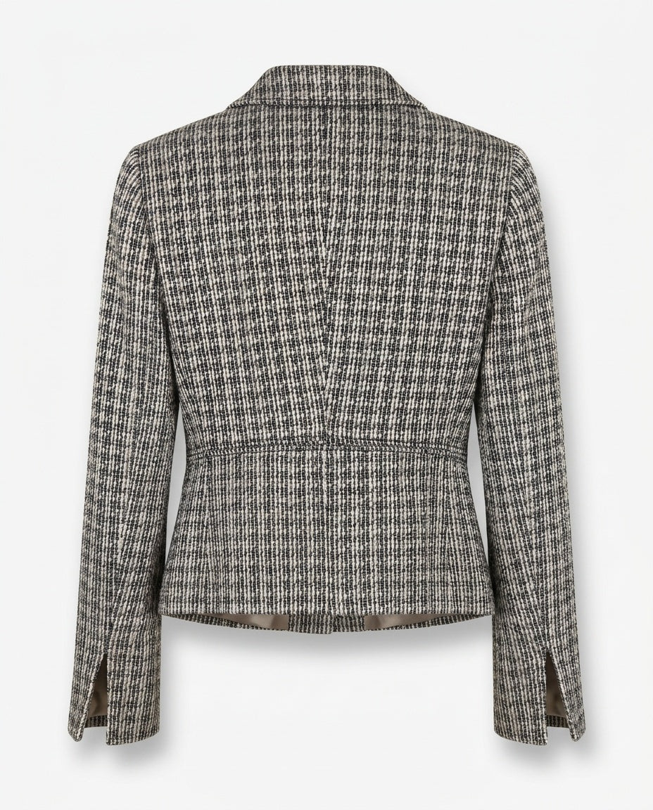 Armani Collezioni Cropped Tweed Blazer with Houndstooth Check - photo 2
