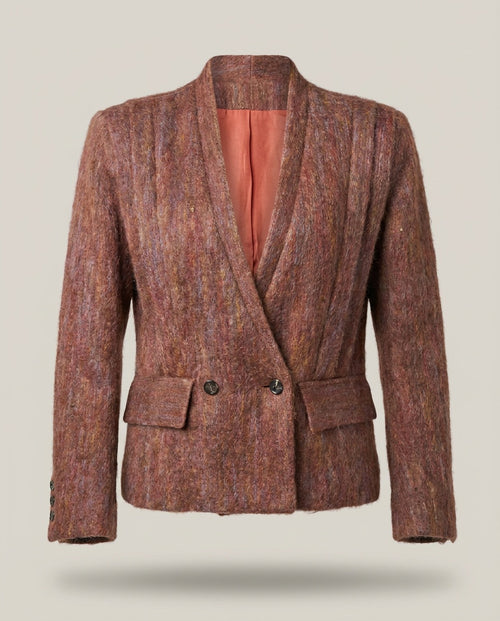 1970s Fuzzy Mohair-Blend Shawl Collar Blazer - photo 1