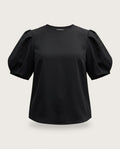A.L.C. Black Puff-Sleeve Blouse in 63% Triacetate / 37% Polyester - photo 1