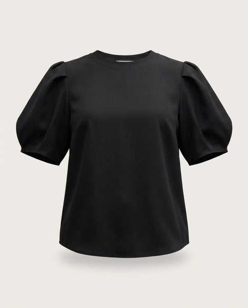 A.L.C. Black Puff-Sleeve Blouse in 63% Triacetate / 37% Polyester - photo 1