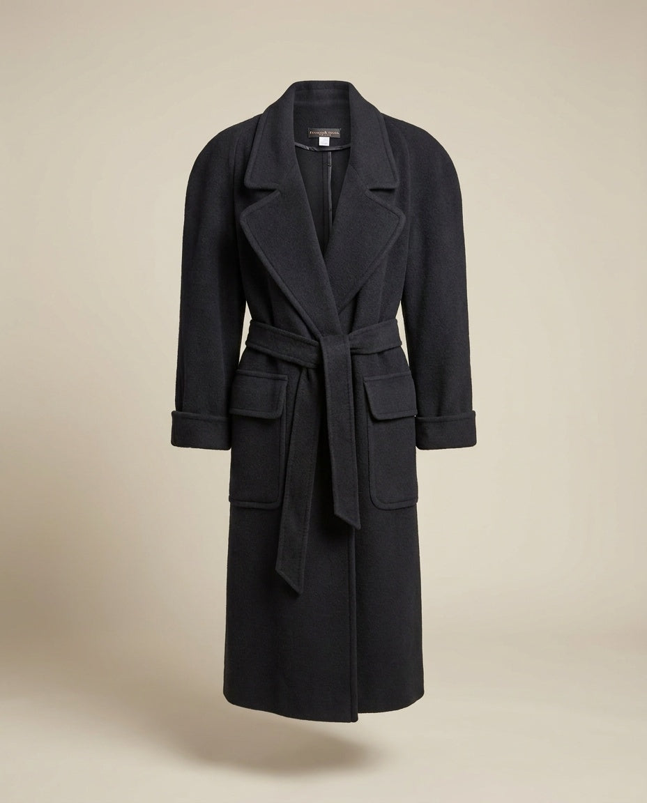 Donna Karan New York 100% Cashmere Long Belted Wrap Coat - photo 1