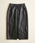 G-III Leather Fashions Black Leather Midi Skirt, 1980s - photo 1
