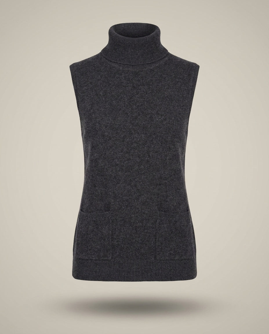 Lord & Taylor Sleeveless Turtleneck Cashmere Vest - photo 1