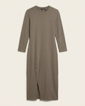 Theory Long-Sleeve Bodycon Midi Dress in Taupe-Olive Grey - photo 1