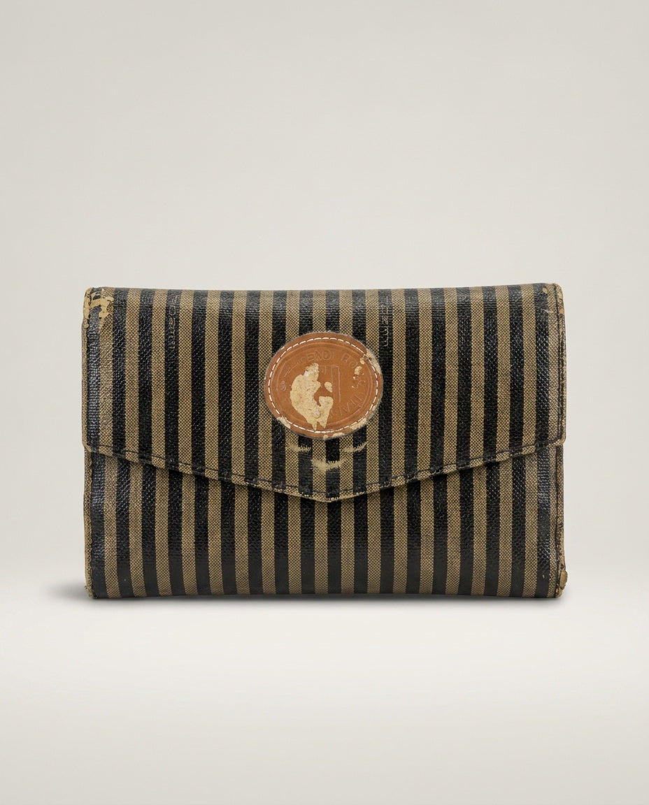 Fendi Trifold Wallet with Pequin Stripe Pattern - photo 1
