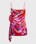 Ramy Brook New York Sleeveless Satin Camisole with Abstract Floral Rosette - Multi-Color - photo 1