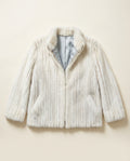 Rhomberg's Short Fur Jacket with Horizontal Banded Strips and Stand Collar - photo 1