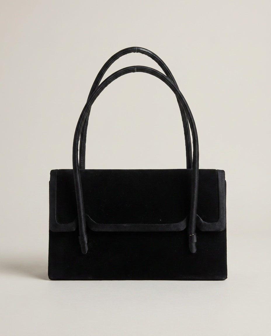 William Shoes Black Napped Velvet Structured Handbag - photo 1