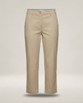Aritzia Cropped Chino Trousers in Khaki with Blue Chambray Lining - photo 1