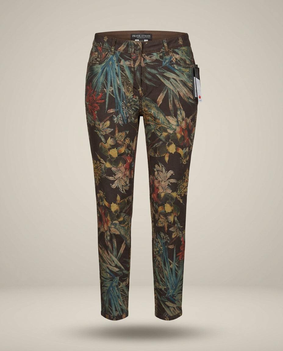 Frank Lyman Montreal Design Collection Tropical Print Slim Ankle Pants - photo 1