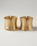 Two Wide Gold-Tone Metal Cuff Bracelets - photo 1