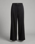 St. John Black Wide-Leg Pull-On Trousers with Hybrid Waistband - photo 1