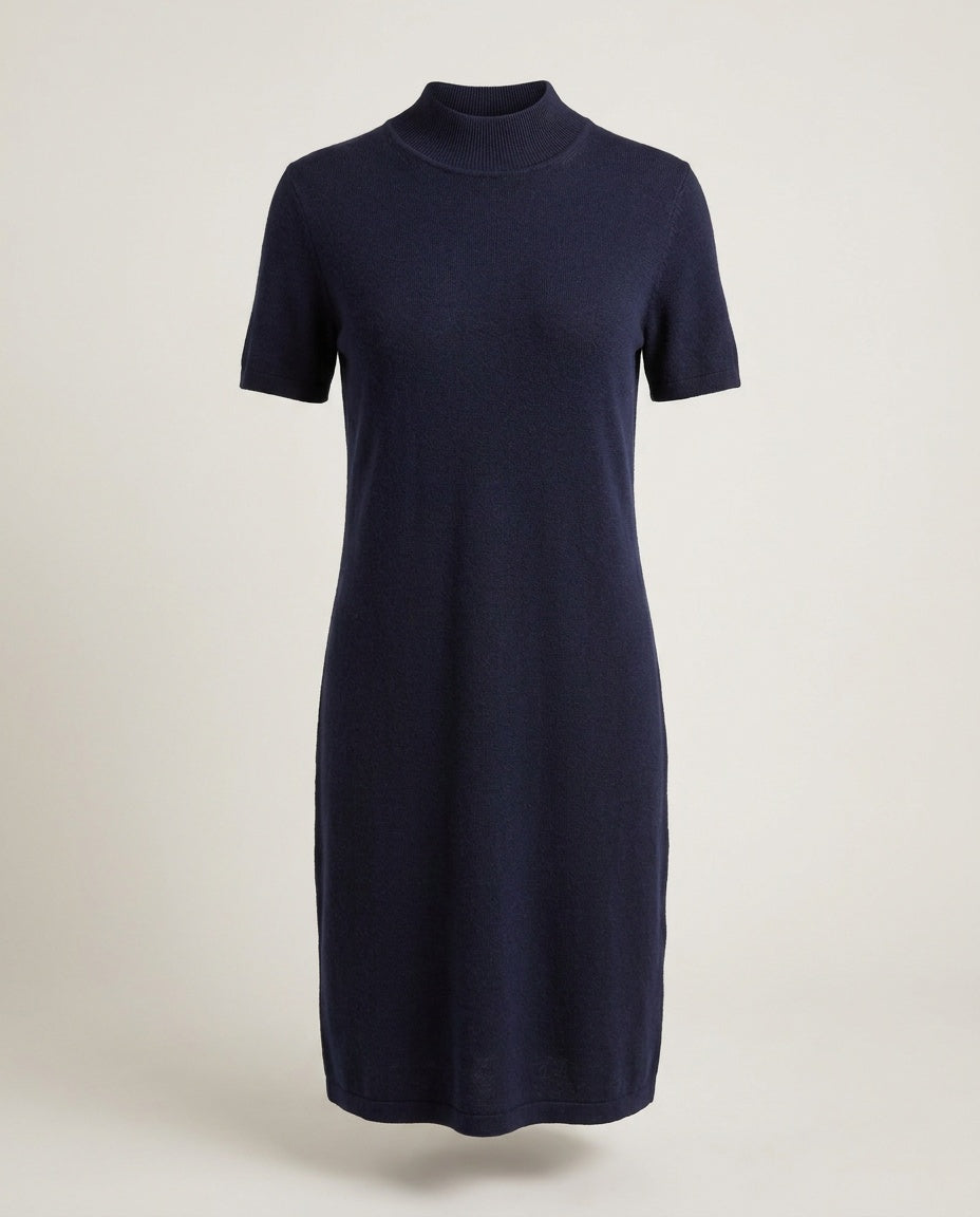 Talbots Navy Merino Wool Mock-Neck Knit Dress - photo 1