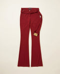 Dolce & Gabbana Deep Red Low-Rise Flared Trousers with Attached Belt/Sash - photo 1