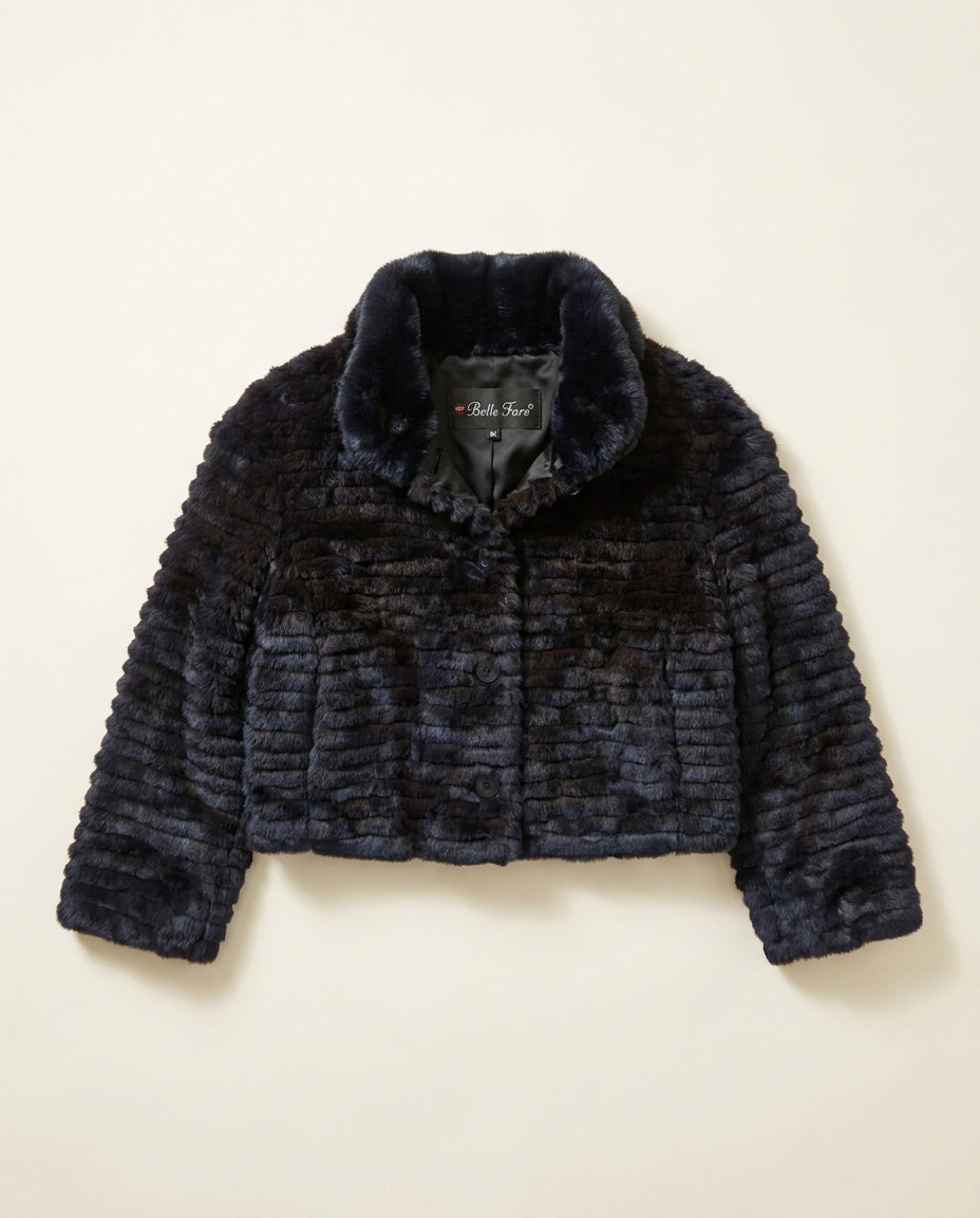 Belle Fare Cropped Rex Rabbit Fur Jacket - photo 1
