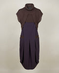 Crea Concept Deep Purple Mixed-Media Turtleneck Dress - photo 1
