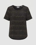Equipment Femme Black Silk Blouse with Gold Moon Phase Print - photo 1